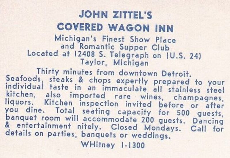 John Zittels Covered Wagon Inn - Vintage Postcard (newer photo)